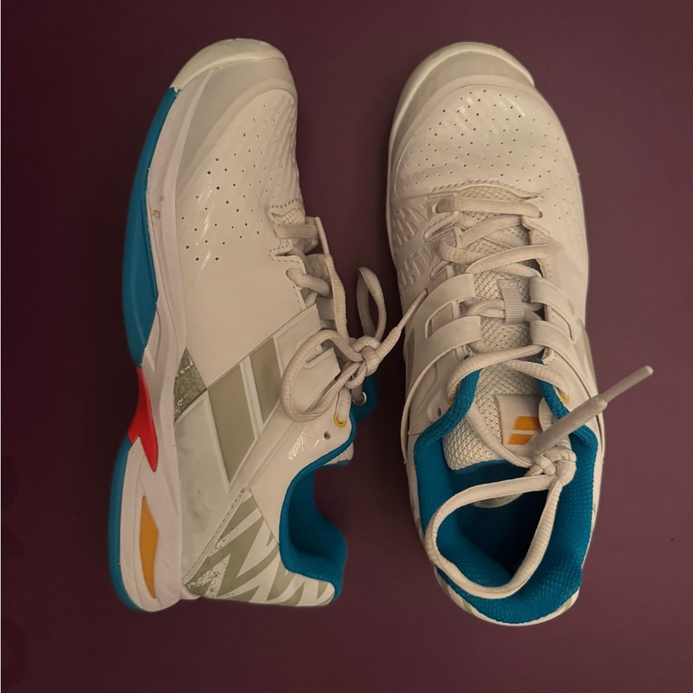 Babolat White and Blue Tennis Shoes